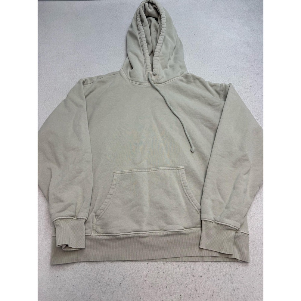 Tna Hoodie Womens Small Beige Cozy Fleece Boyfriend Pulloverโ Kangaroo Pocket